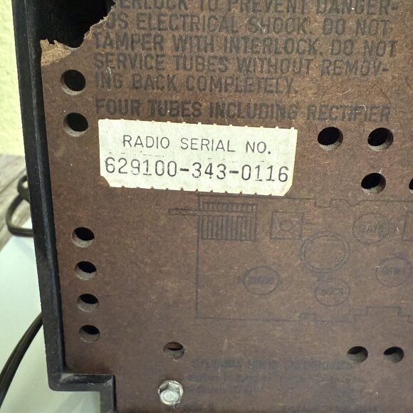 Vintage Sylvania Tube Radio Model 1107 Tested Works, 1959, Bakelite - Picture 7 of 8